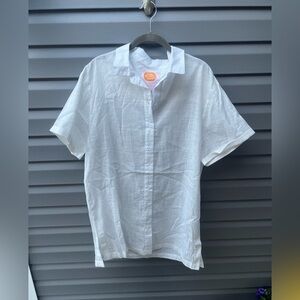 Lucky to love here Classic White Men's Shirt size M 100% cotton